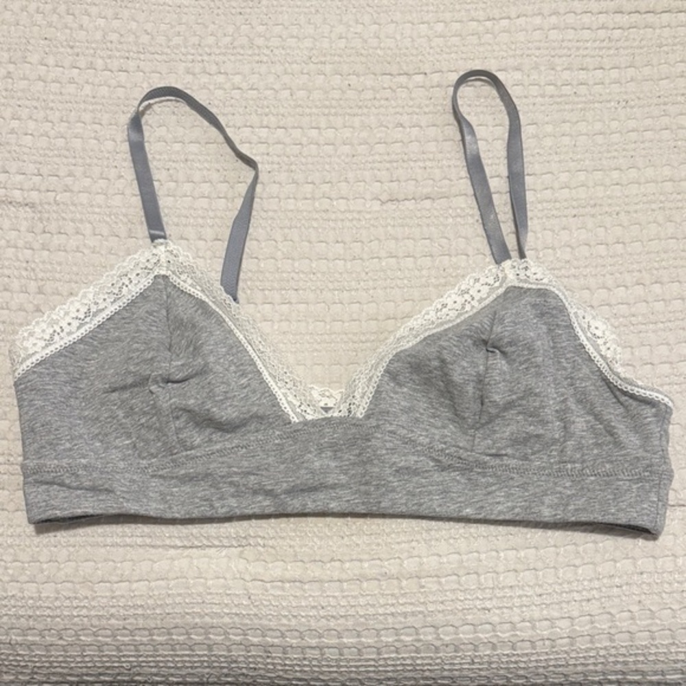 🆕 Jenni Gray with White Lace Bralette. XL. NWT!💥💥 - Picture 1 of 3
